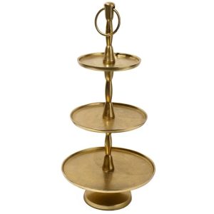 Gold dessert stand three-tiers