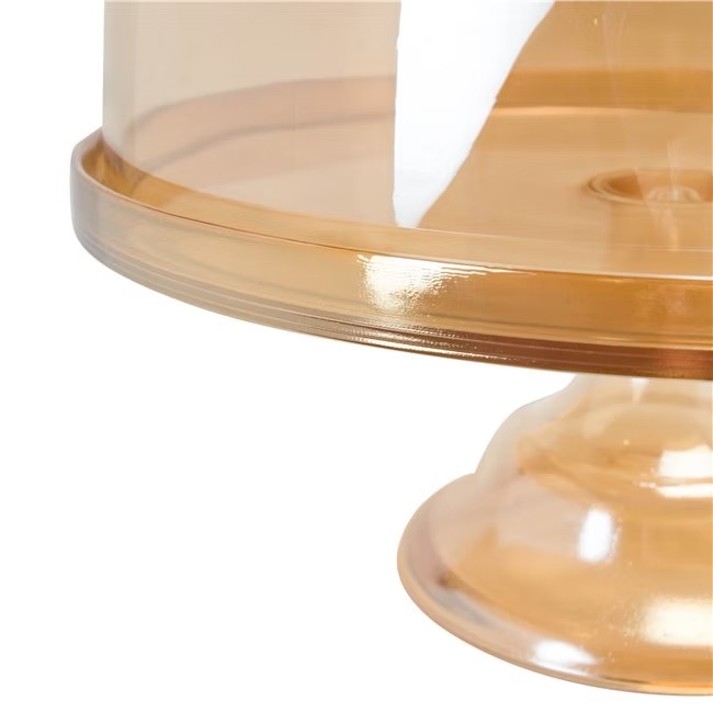 Glass cake plate with lid