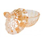 Jar with lid, glass, amber