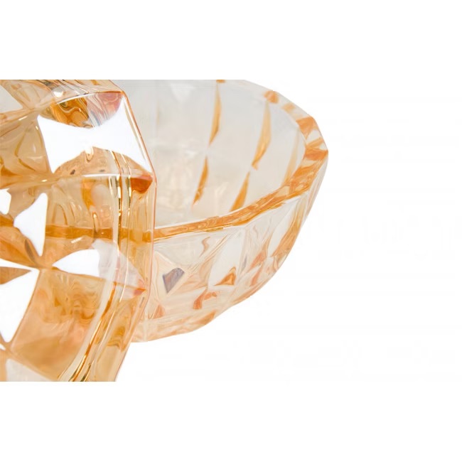 Jar with lid, glass, amber