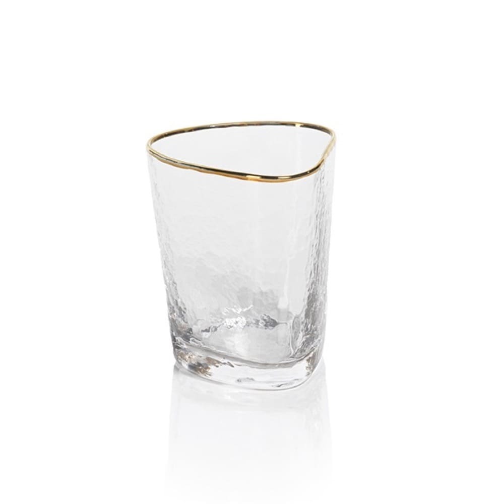Transparent glasses with gold rim