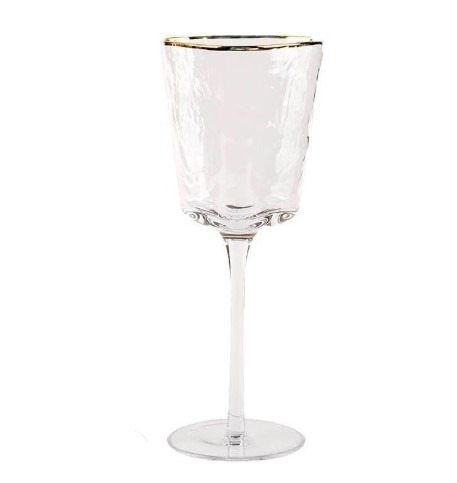 Transparent glasses with gold rim